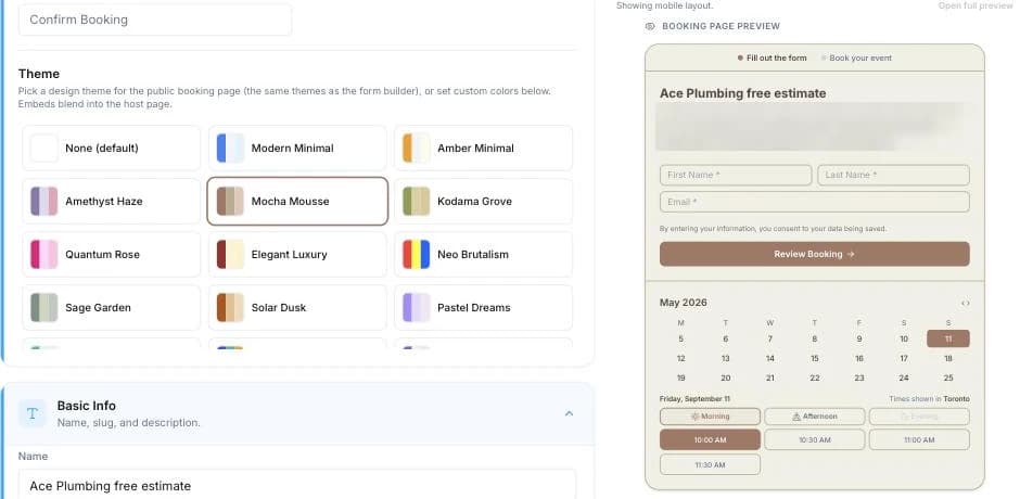 Votel calendar theme picker